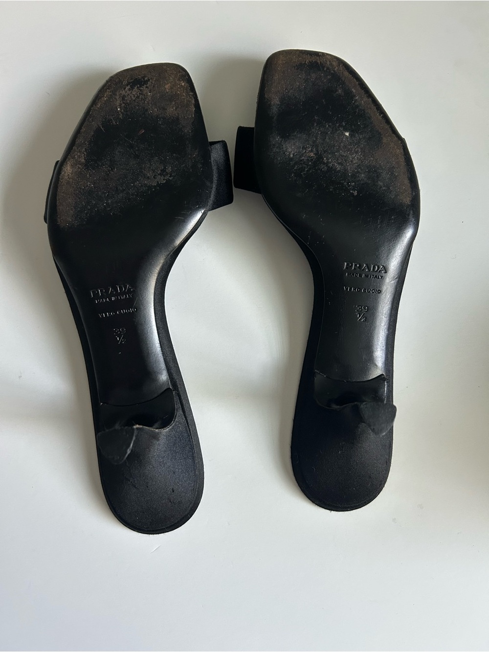 Vintage Prada Black Beaded Bow Slide Mule Kitten Heels Size EU 39.5 - Picture 12 of 13